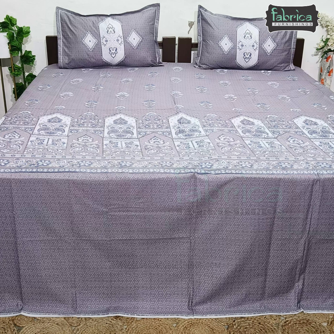 Ethnic Panel  Decor Designer Printed Cotton King Size Bed Sheets