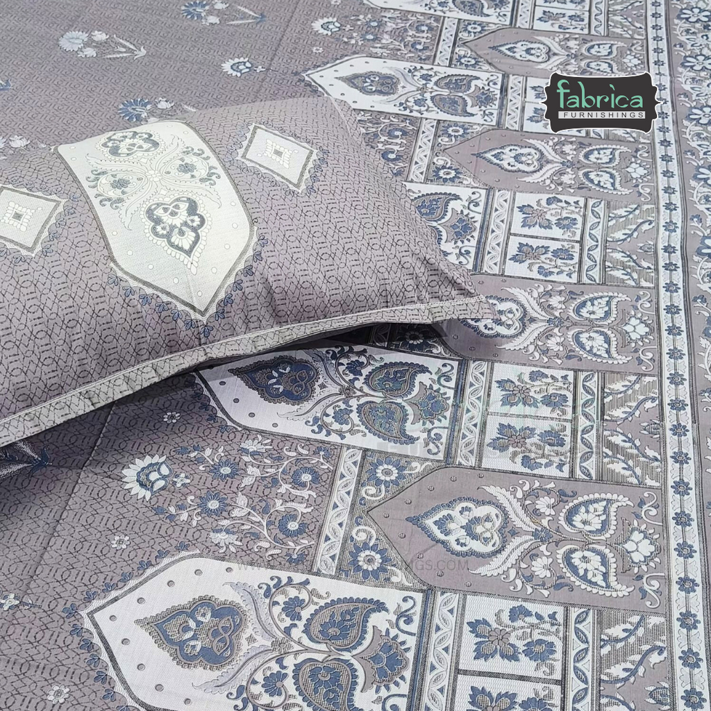 Ethnic Panel  Decor Designer Printed Cotton King Size Bed Sheets