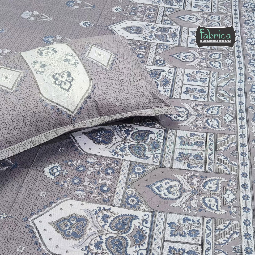 Ethnic Panel  Decor Designer Printed Cotton King Size Bed Sheets