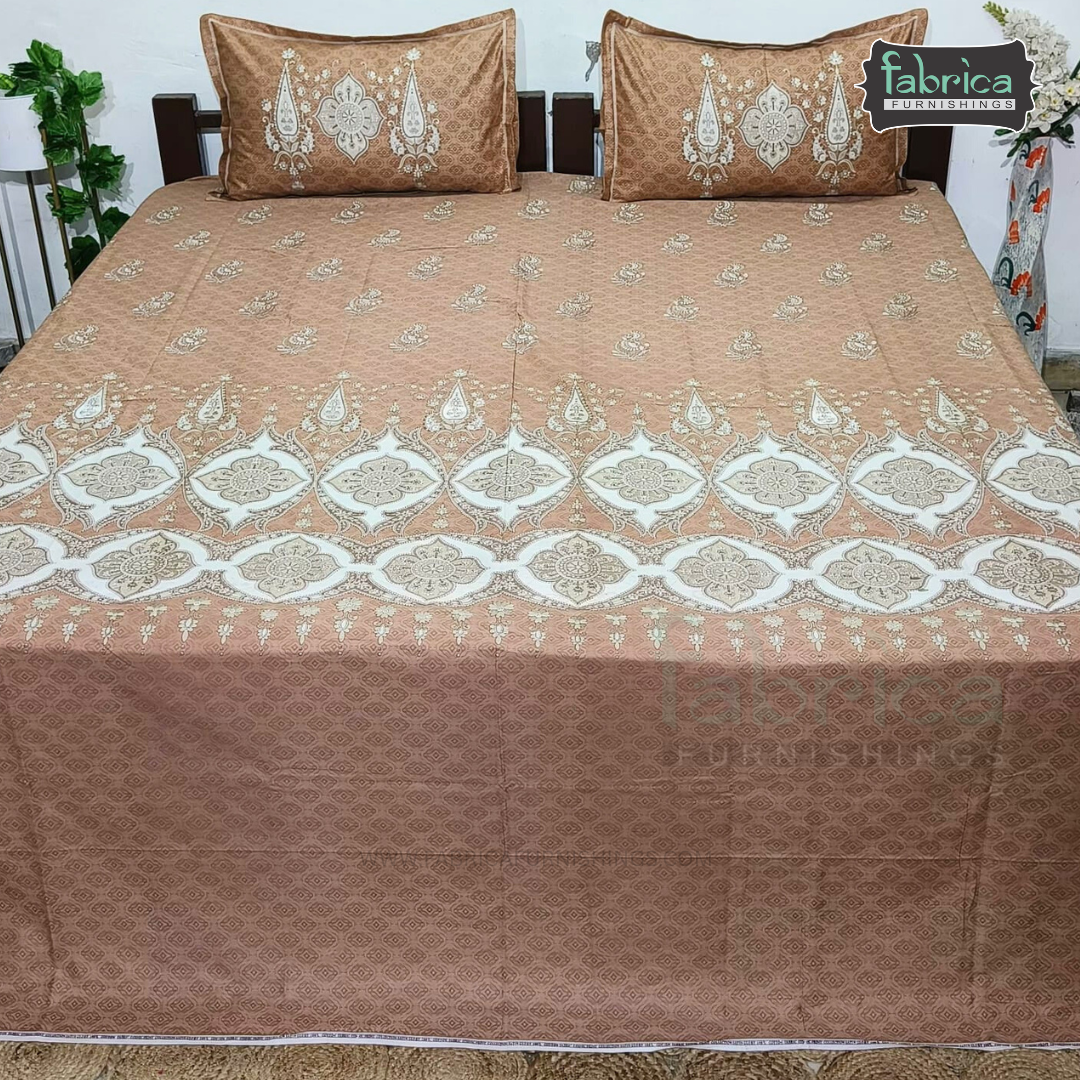 Ethnic Panel  Decor Designer Printed Cotton King Size Bed Sheets