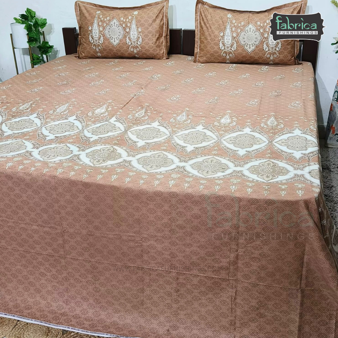 Ethnic Panel  Decor Designer Printed Cotton King Size Bed Sheets