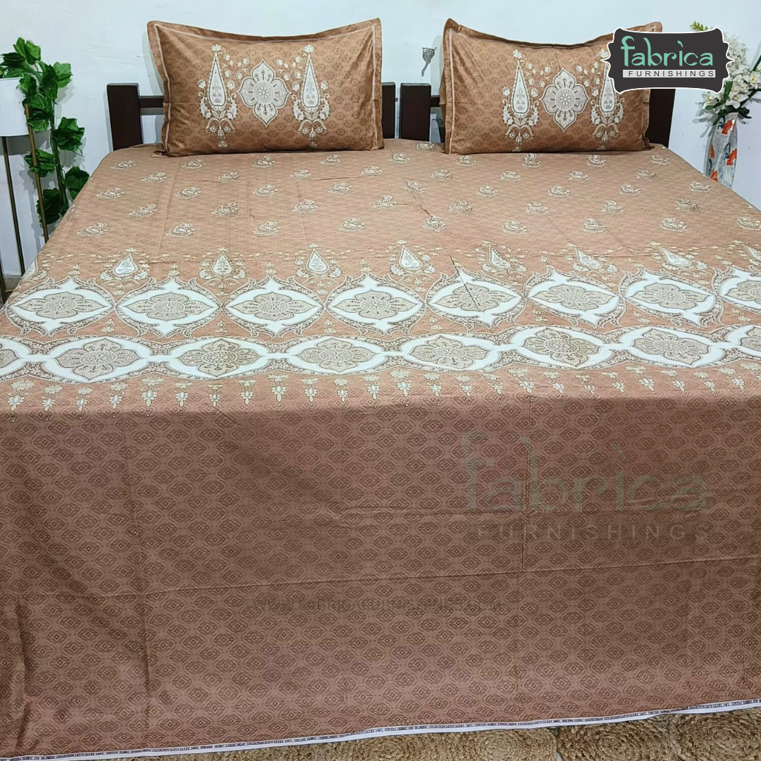 Ethnic Panel  Decor Designer Printed Cotton King Size Bed Sheets