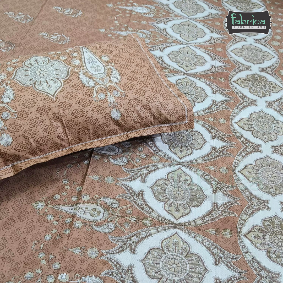 Ethnic Panel  Decor Designer Printed Cotton King Size Bed Sheets