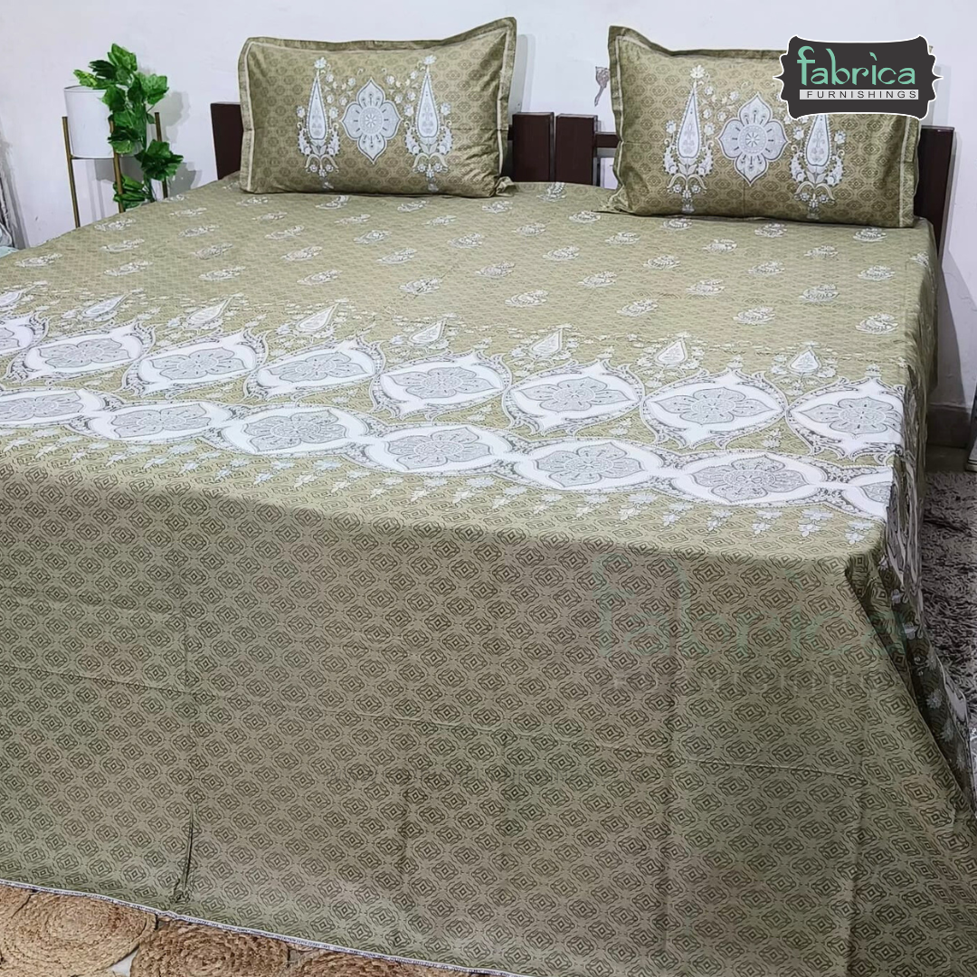Ethnic Panel  Decor Designer Printed Cotton King Size Bed Sheets