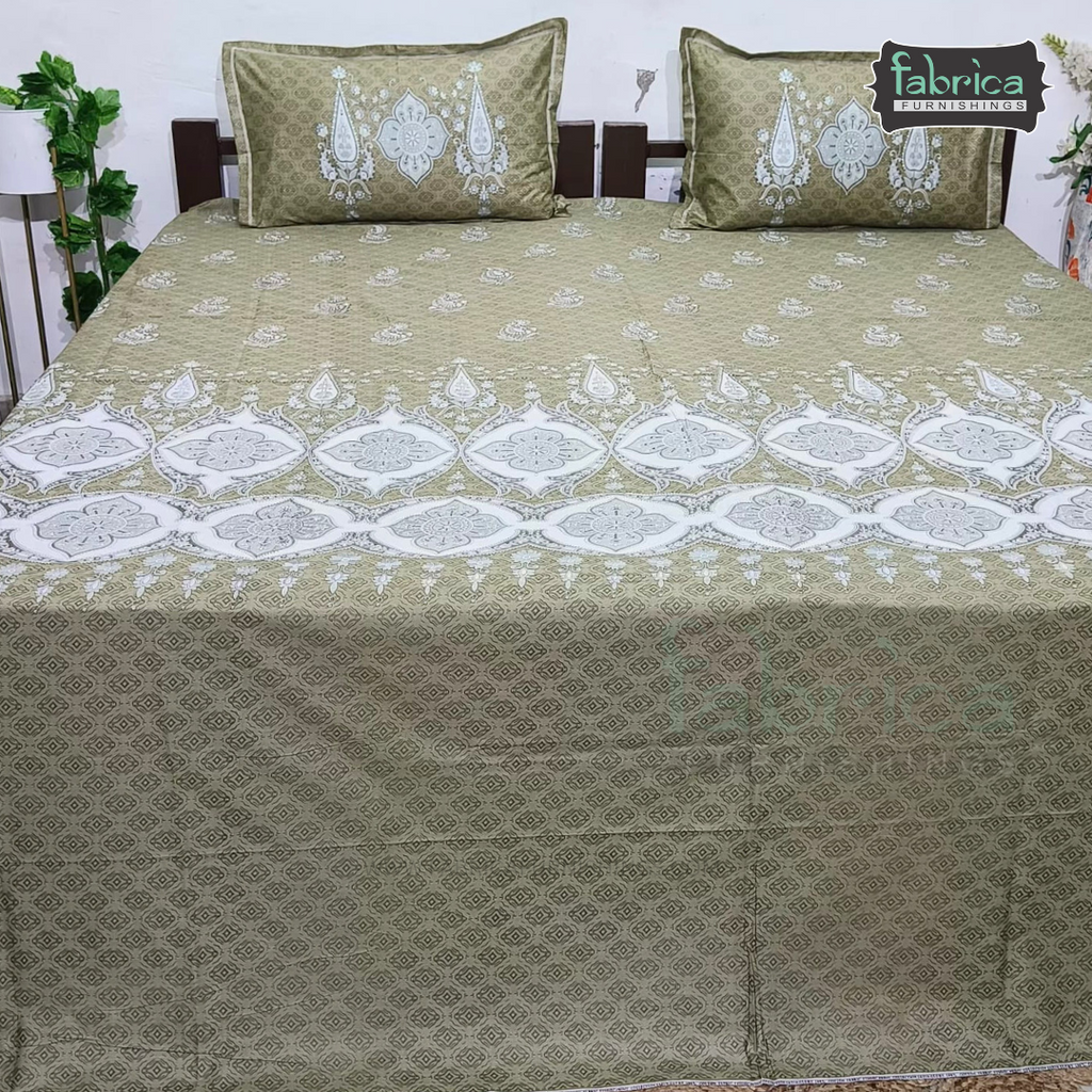 Ethnic Panel  Decor Designer Printed Cotton King Size Bed Sheets