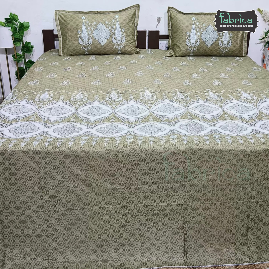 Ethnic Panel  Decor Designer Printed Cotton King Size Bed Sheets