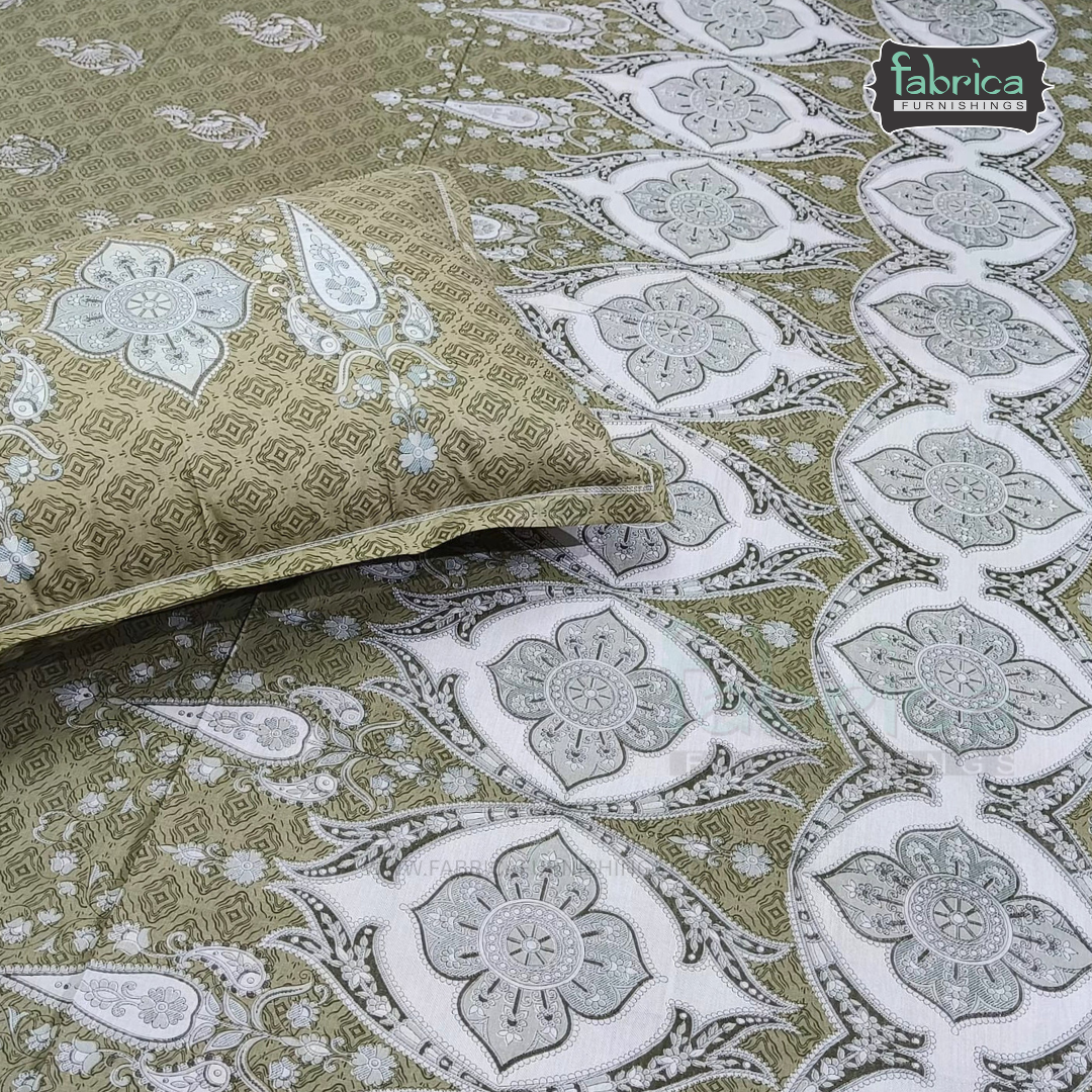 Ethnic Panel  Decor Designer Printed Cotton King Size Bed Sheets