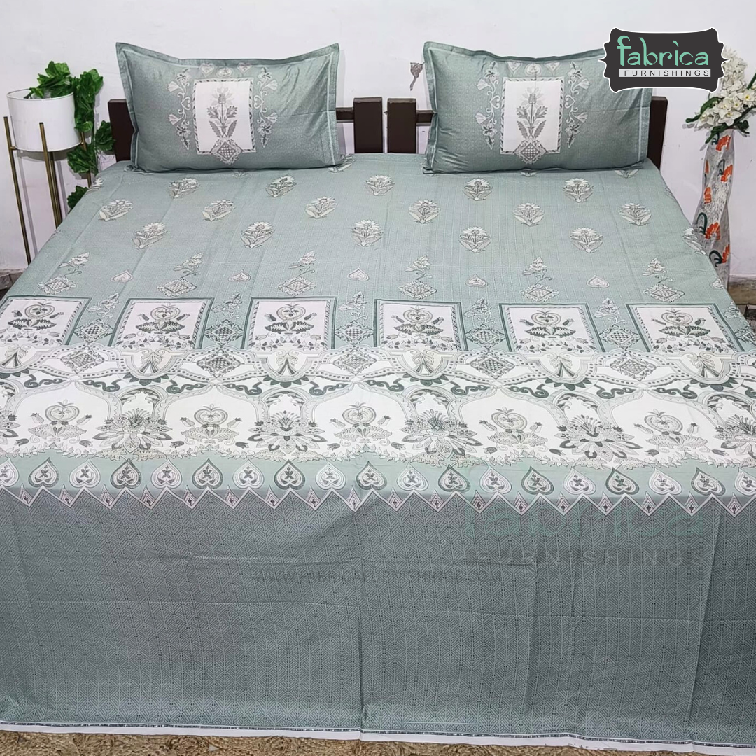 Ethnic Panel  Decor Designer Printed Cotton King Size Bed Sheets