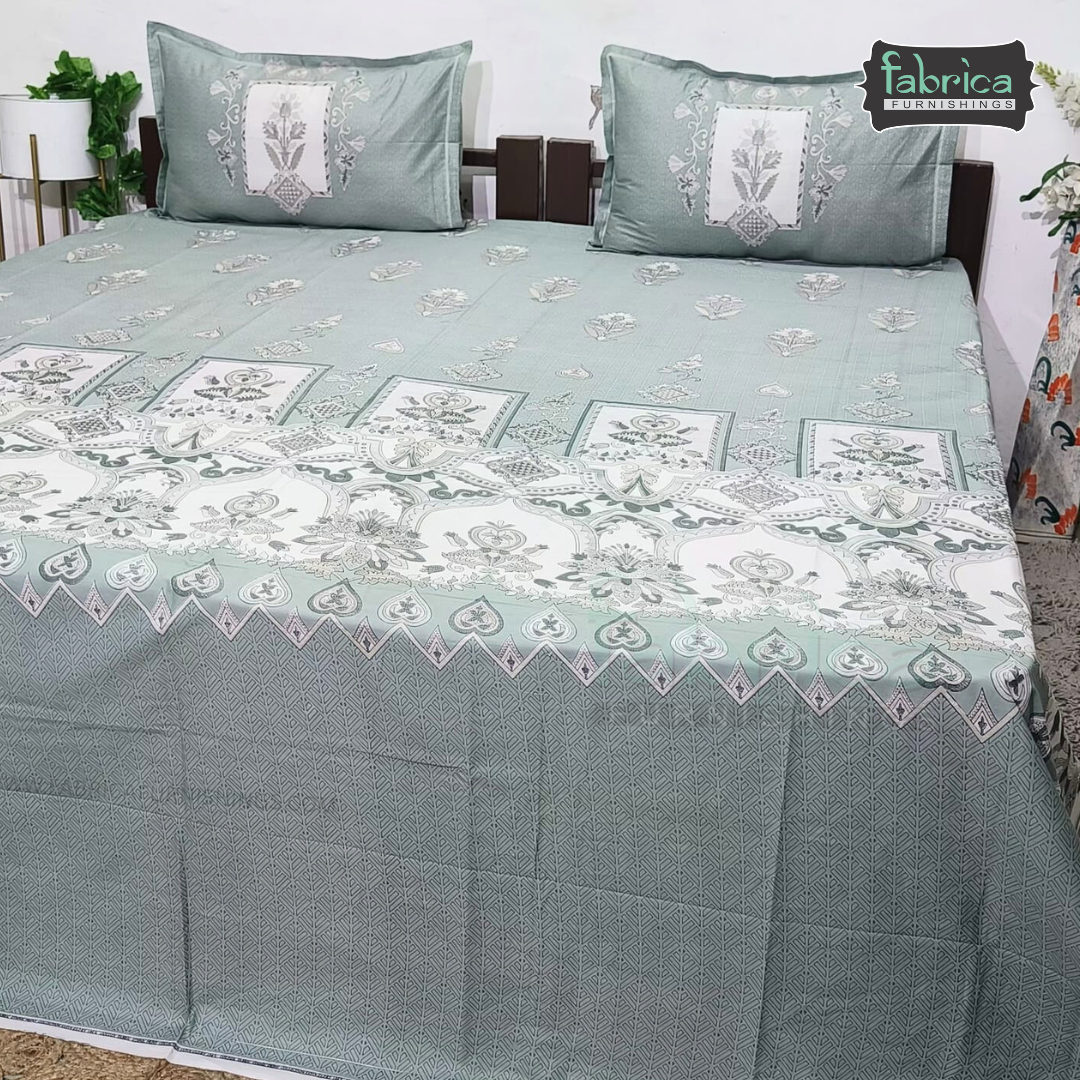Ethnic Panel  Decor Designer Printed Cotton King Size Bed Sheets