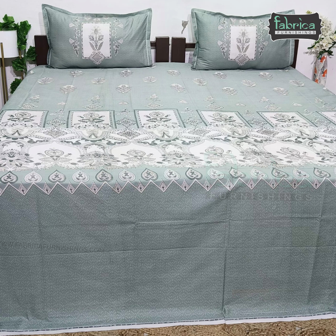Ethnic Panel  Decor Designer Printed Cotton King Size Bed Sheets