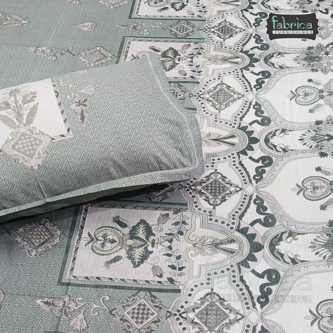 Ethnic Panel  Decor Designer Printed Cotton King Size Bed Sheets