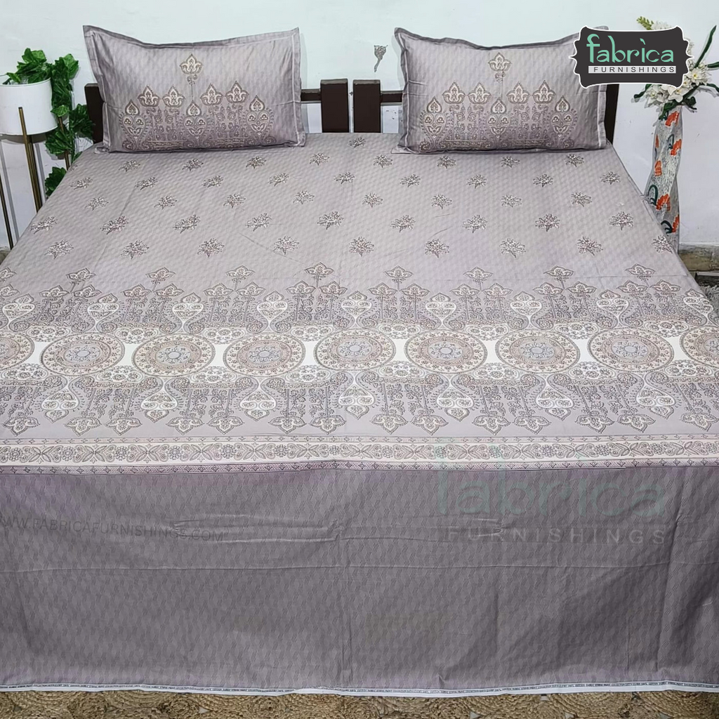 Ethnic Panel  Decor Designer Printed Cotton King Size Bed Sheets