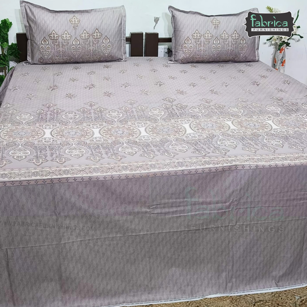 Ethnic Panel  Decor Designer Printed Cotton King Size Bed Sheets