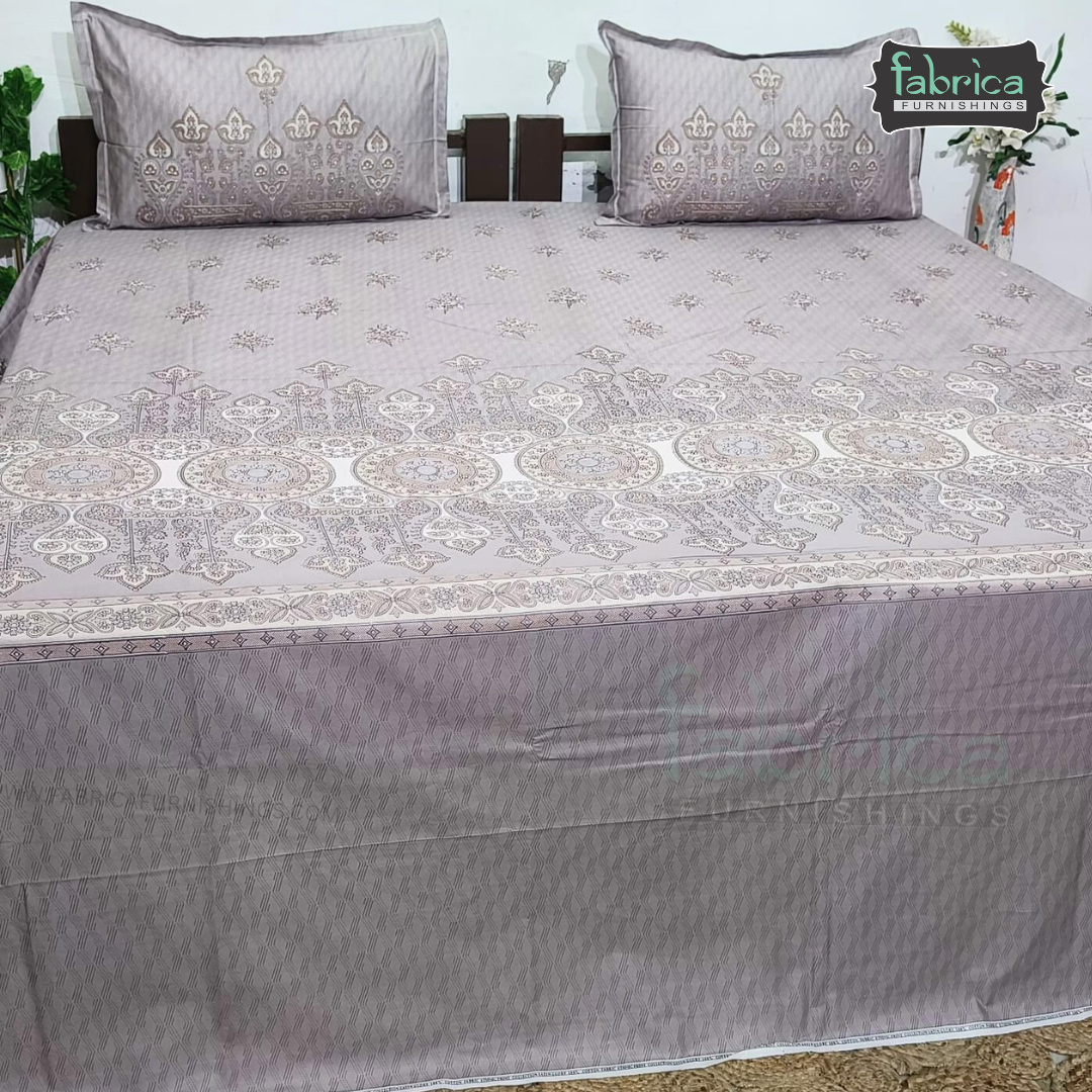 Ethnic Panel  Decor Designer Printed Cotton King Size Bed Sheets
