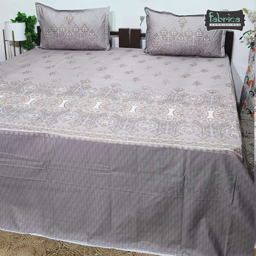 Ethnic Panel  Decor Designer Printed Cotton King Size Bed Sheets