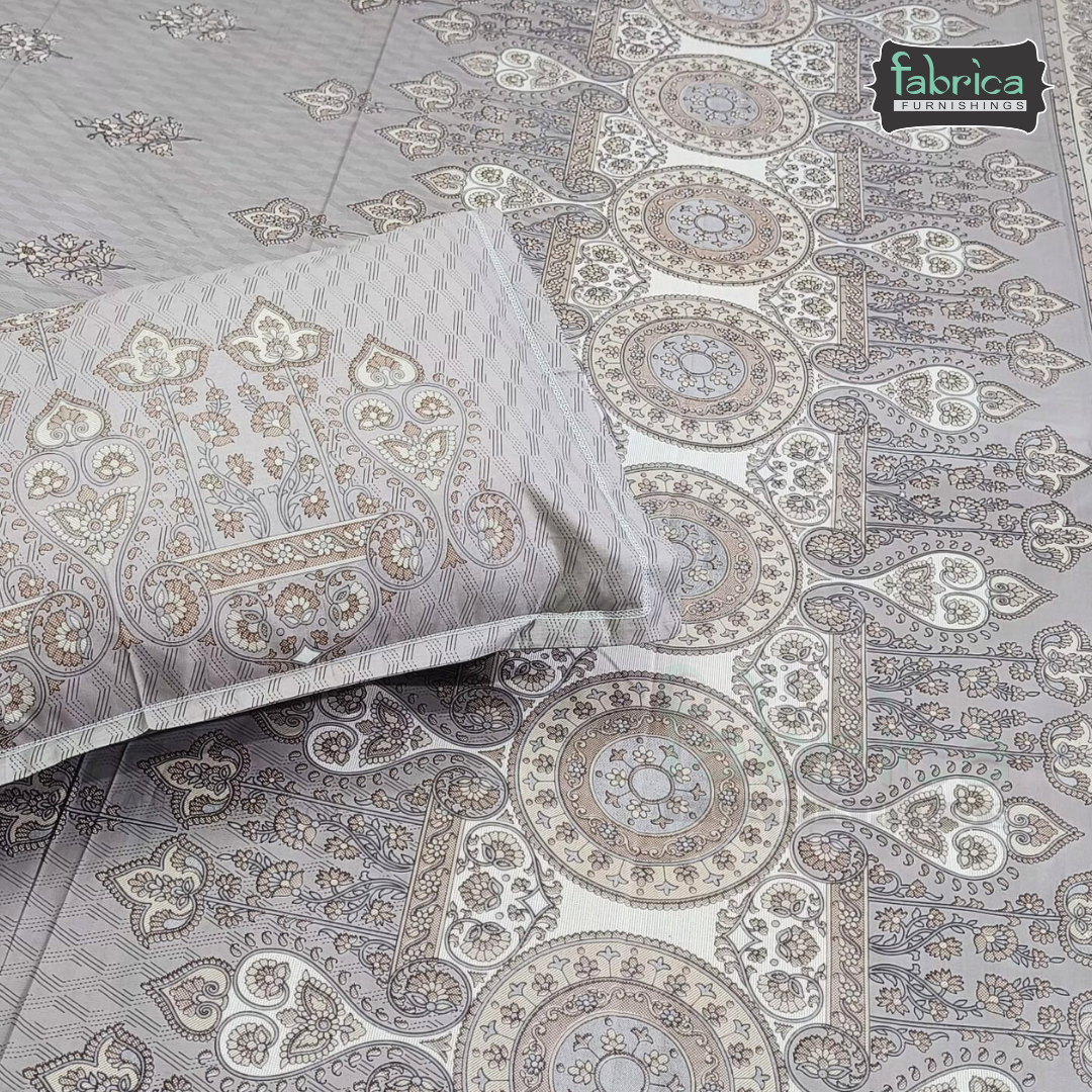 Ethnic Panel  Decor Designer Printed Cotton King Size Bed Sheets
