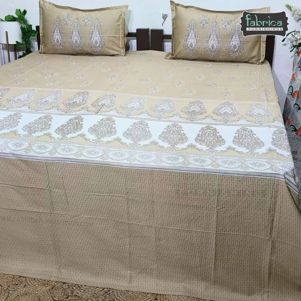 Ethnic Panel  Decor Designer Printed Cotton King Size Bed Sheets