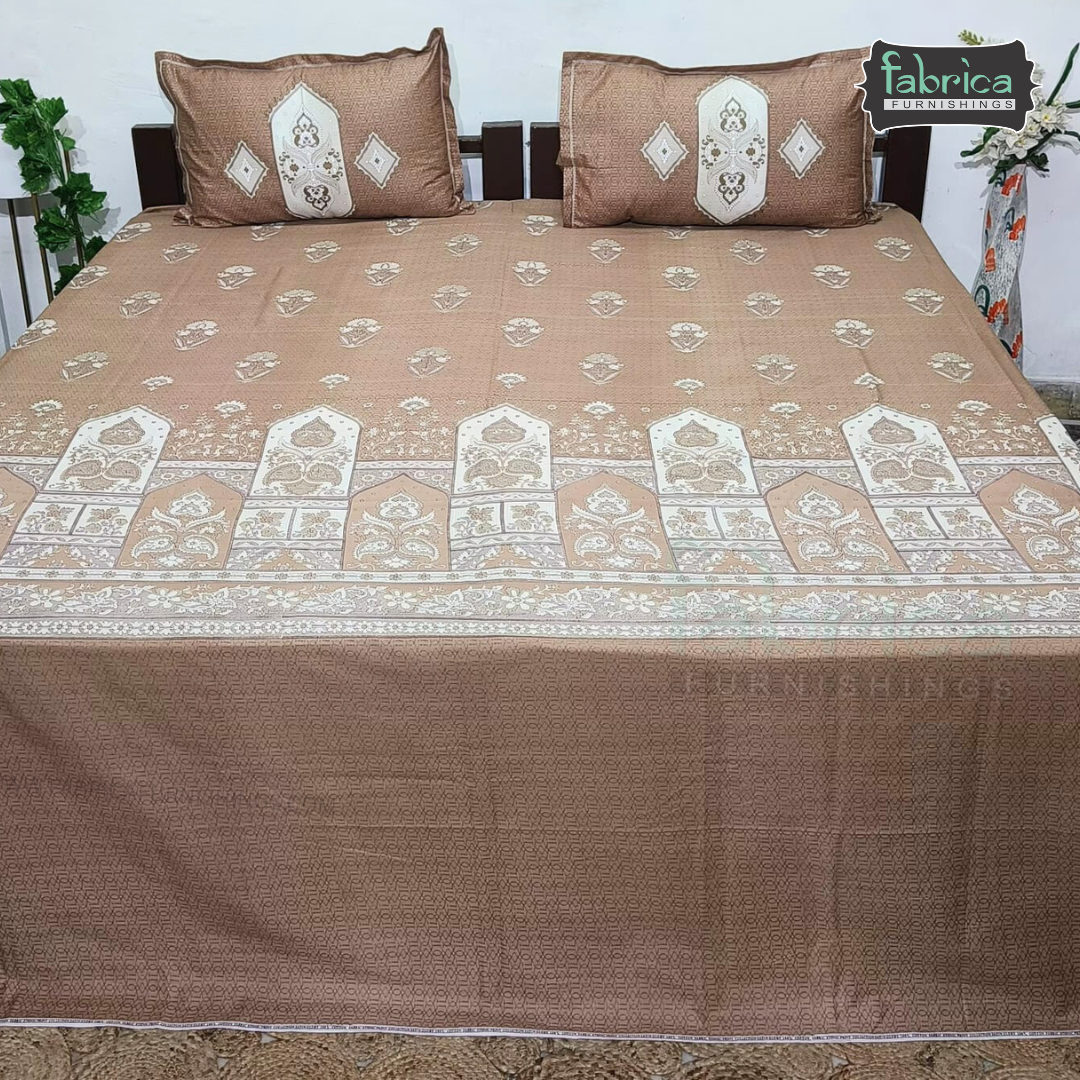 Ethnic Panel  Decor Designer Printed Cotton King Size Bed Sheets