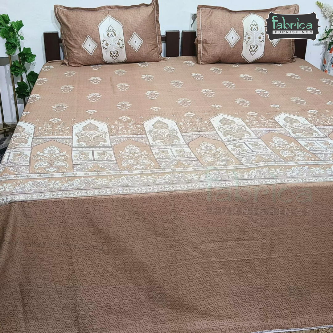 Ethnic Panel  Decor Designer Printed Cotton King Size Bed Sheets