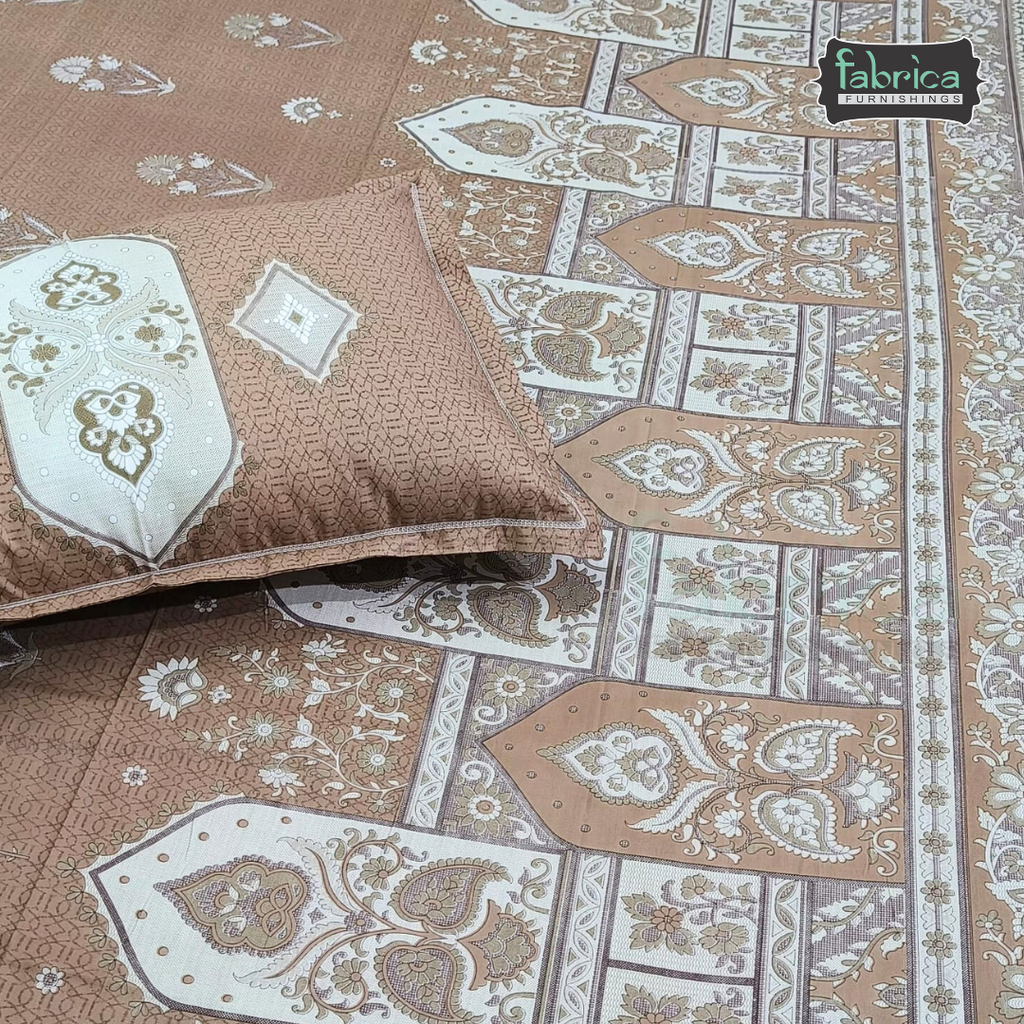 Ethnic Panel  Decor Designer Printed Cotton King Size Bed Sheets
