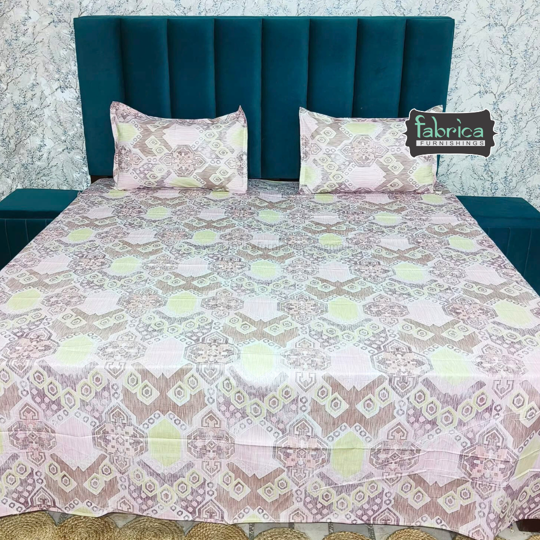 Petal Paradise Queen Size Pure Cotton Printed Bedsheet