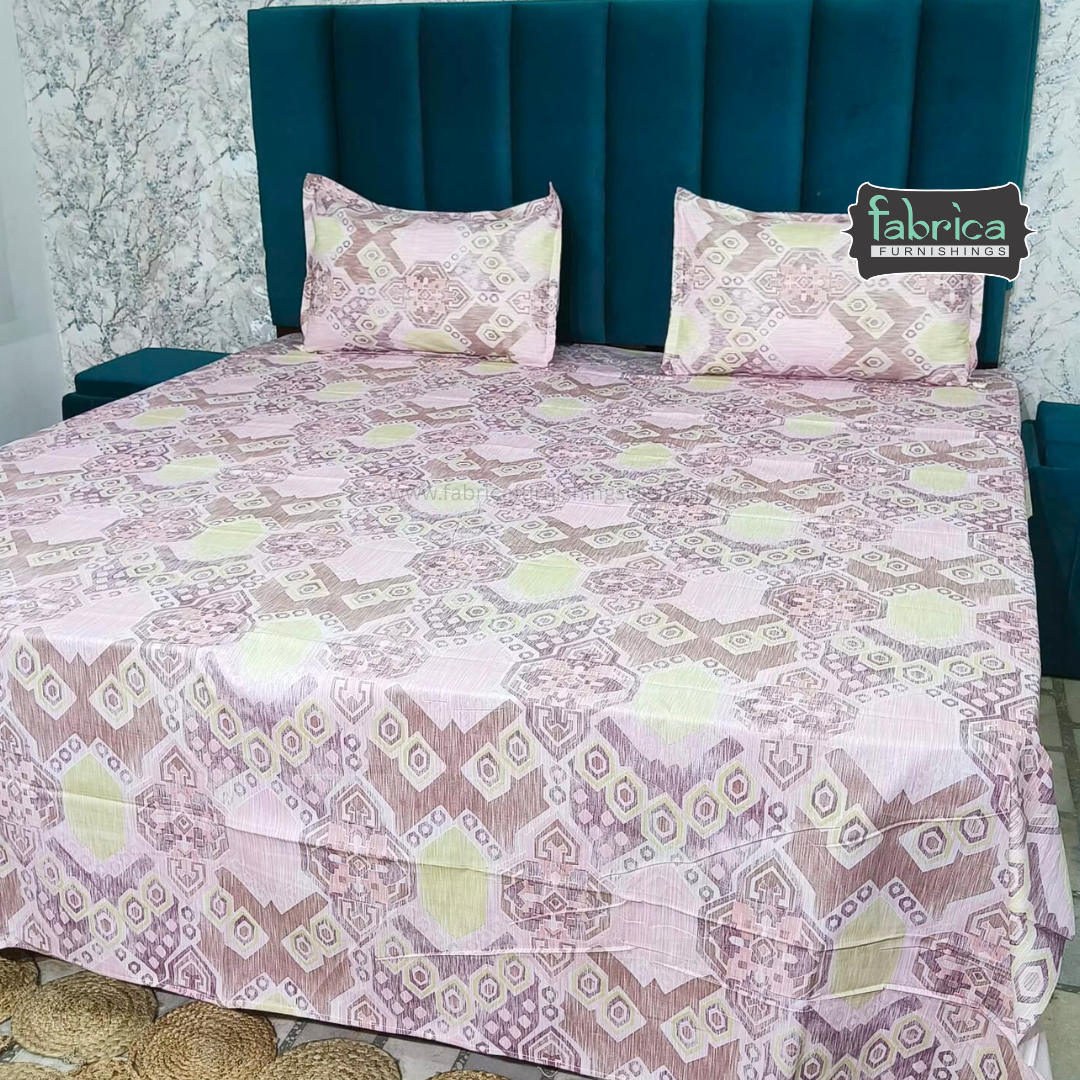 Petal Paradise Queen Size Pure Cotton Printed Bedsheet