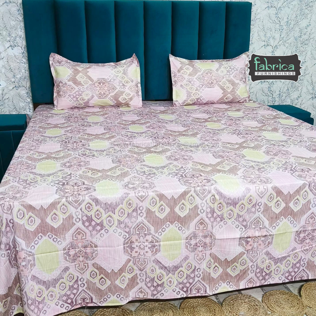 Petal Paradise Queen Size Pure Cotton Printed Bedsheet