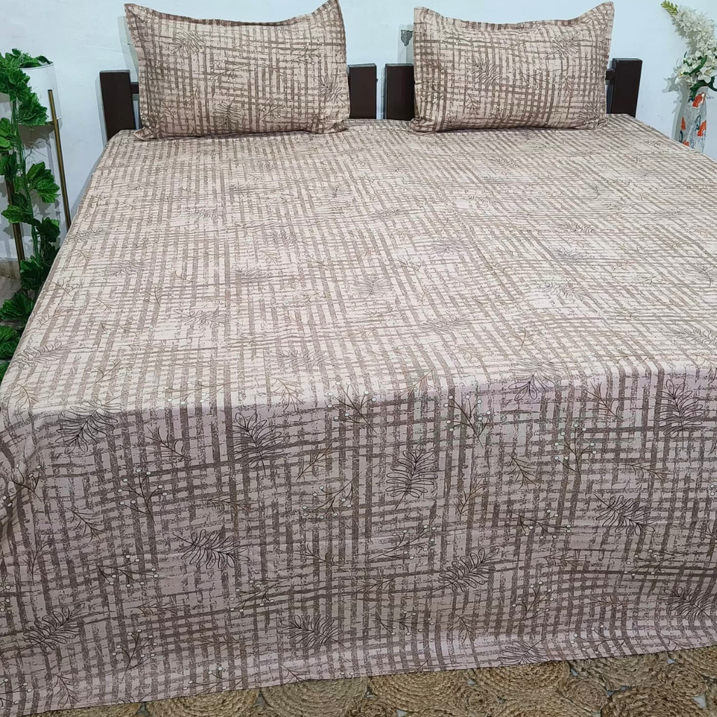 Platinum printed Pure Cotton King Size Bed Sheets