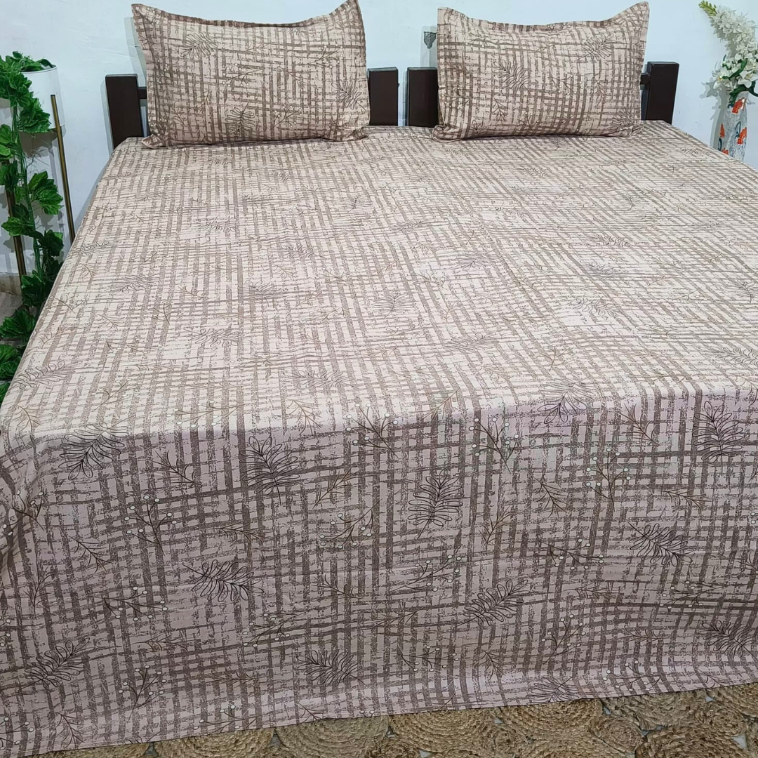 Platinum printed Pure Cotton King Size Bed Sheets