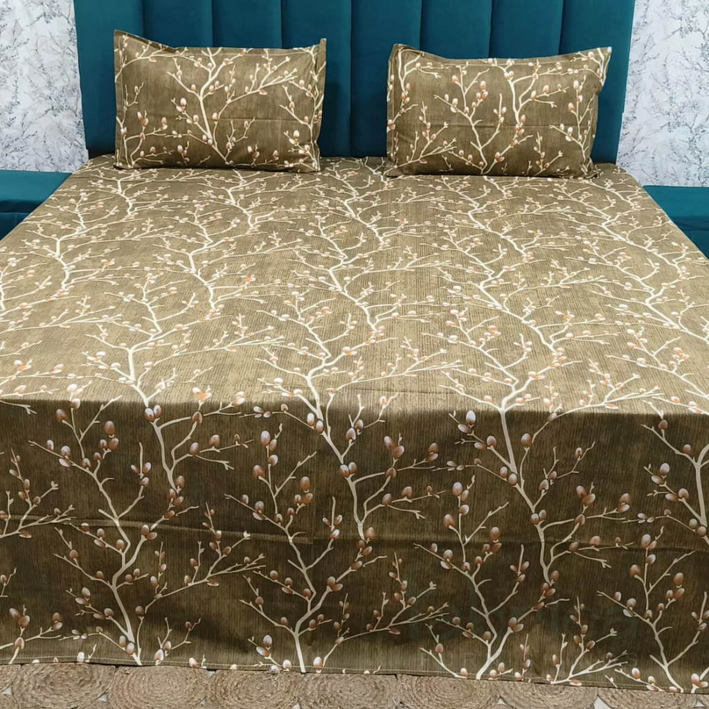 Platinum printed Pure Cotton King Size Bed Sheets