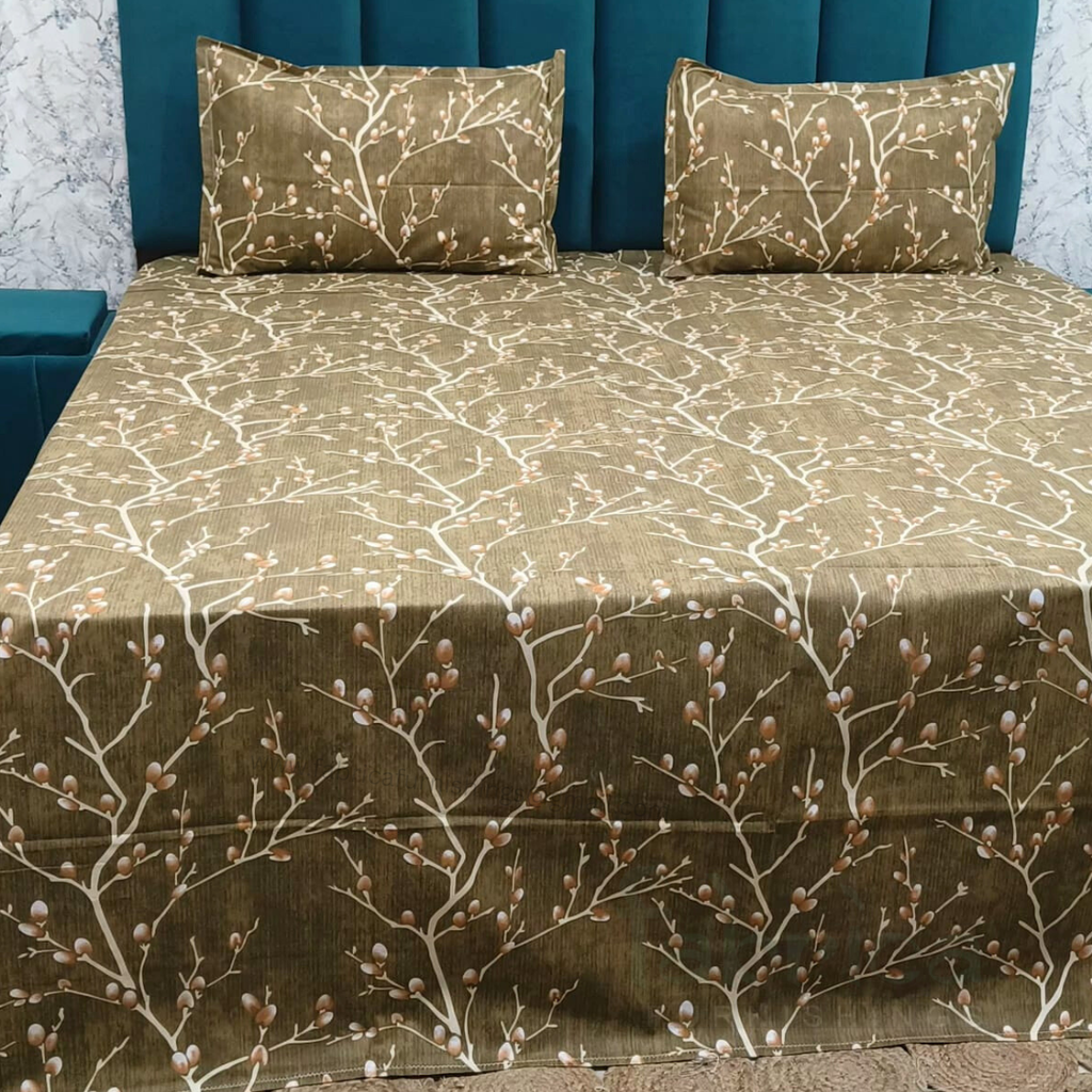 Platinum printed Pure Cotton King Size Bed Sheets