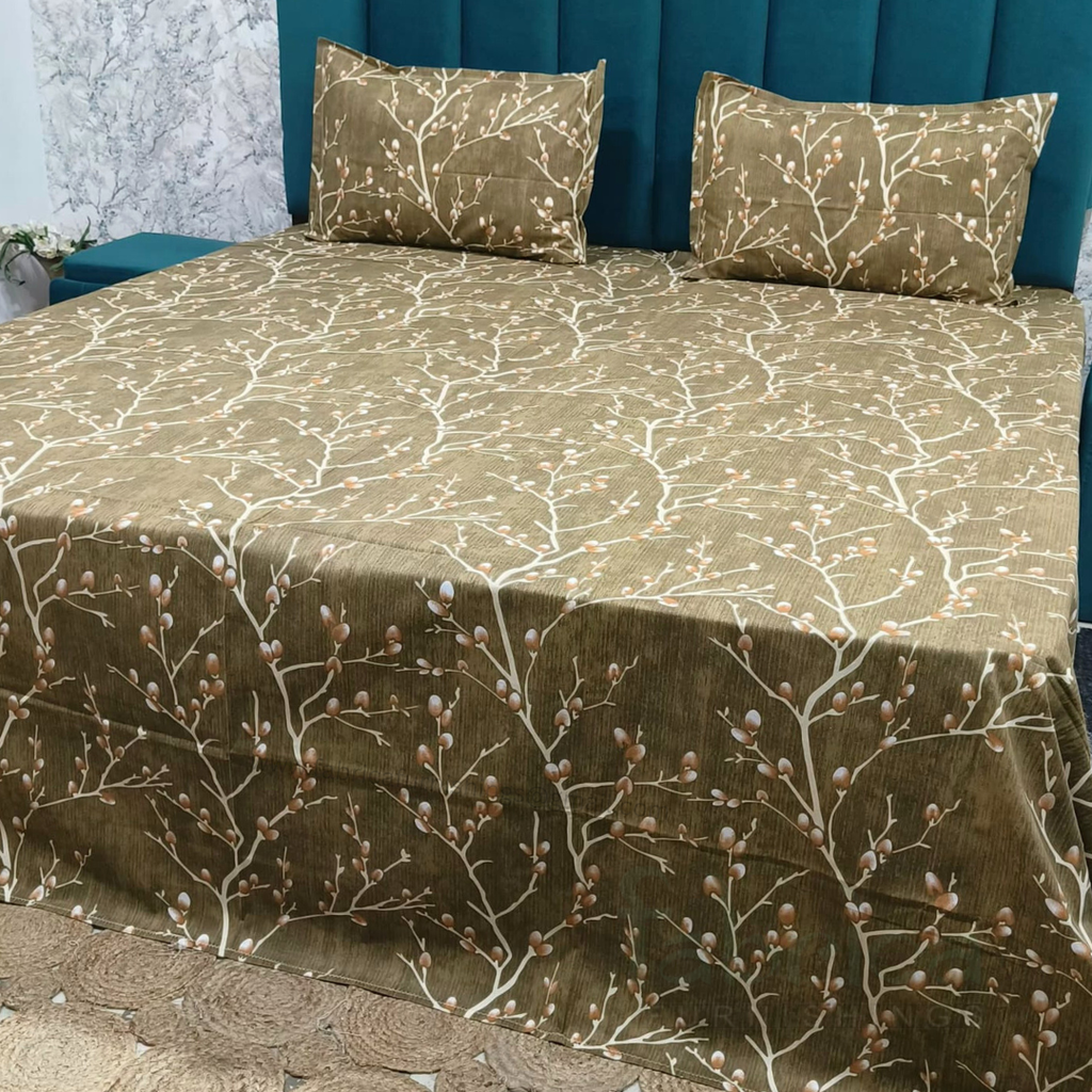 Platinum printed Pure Cotton King Size Bed Sheets