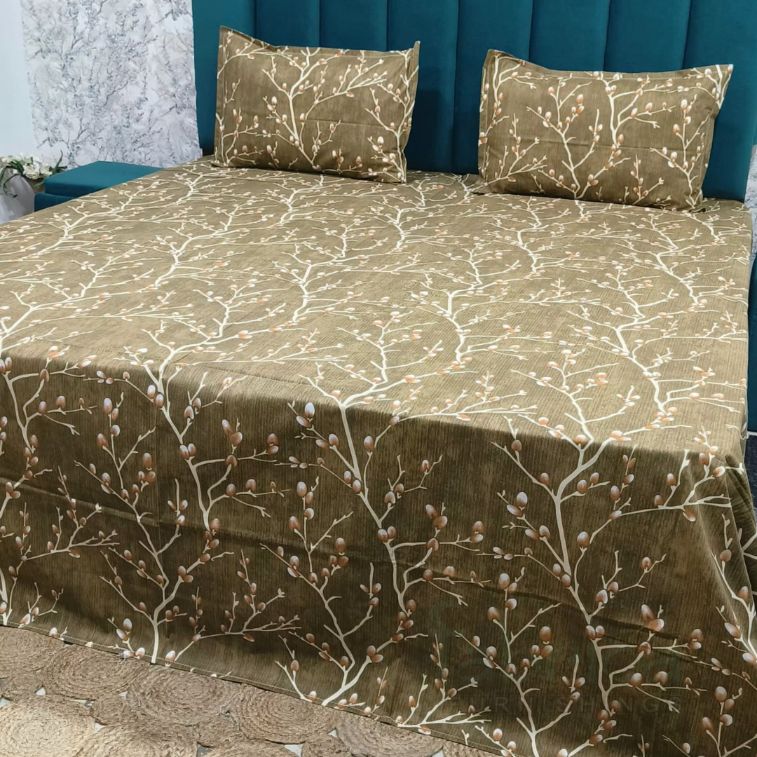 Platinum printed Pure Cotton King Size Bed Sheets