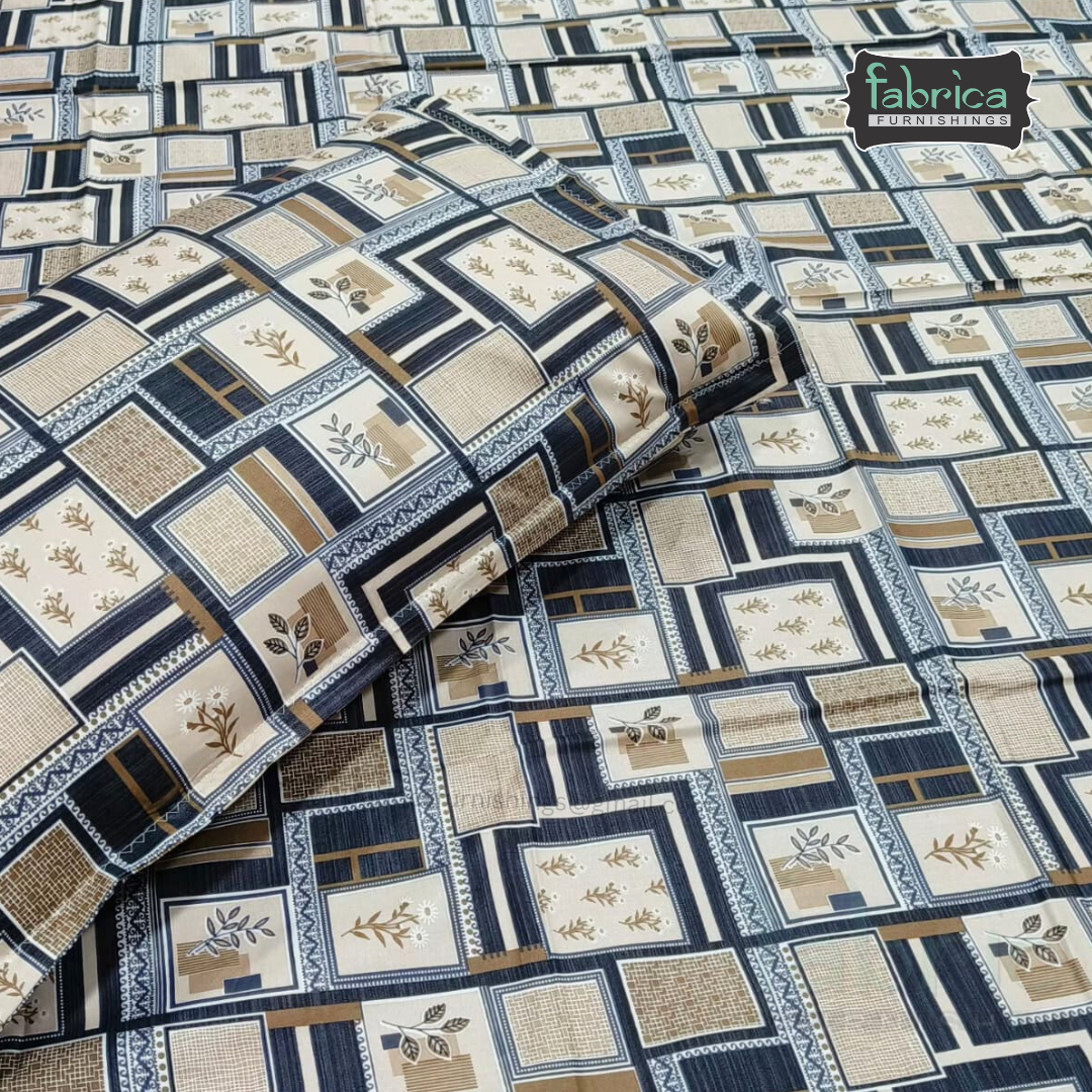 Hosta Printed Pure Cotton Single Bed Sheet