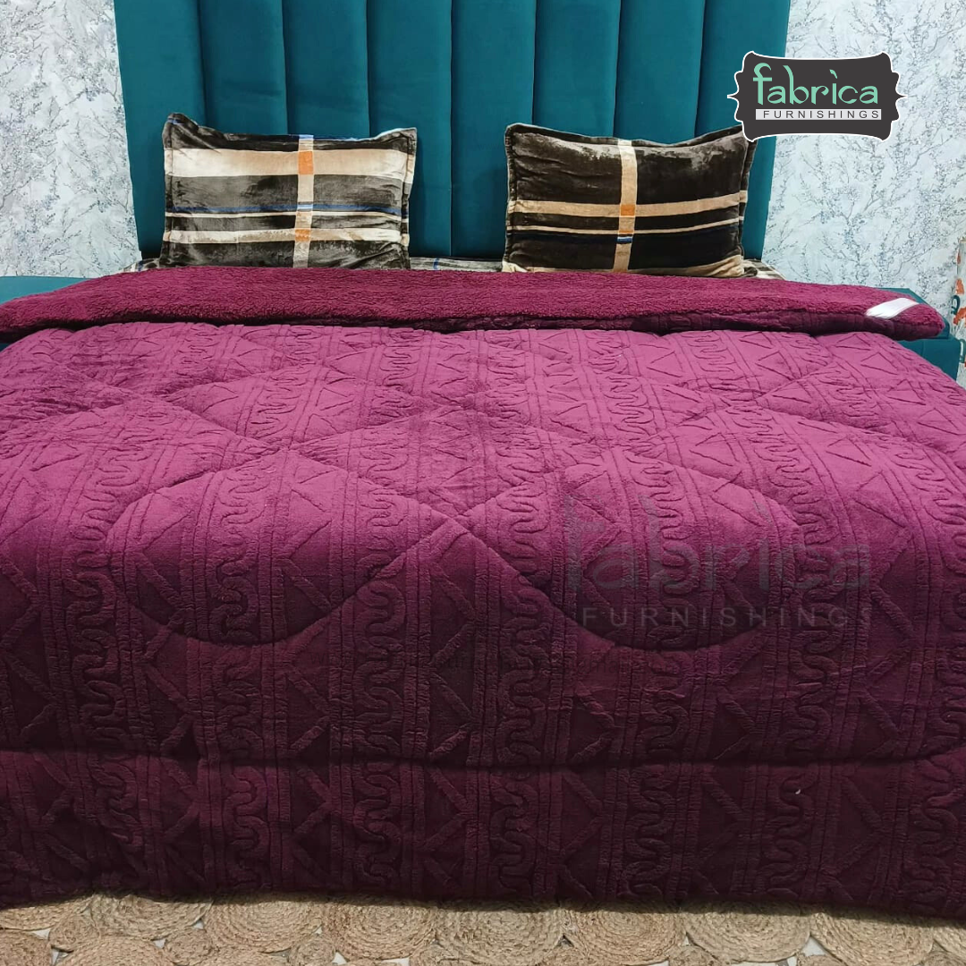 Polar Comfort King Size Solid Embossed Winter Quilts