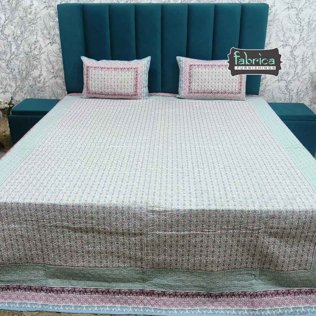 Rajwada Handblock Quilted Reversible Pure Cotton Bedcover
