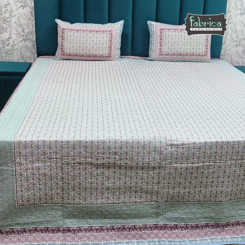 Rajwada Handblock Quilted Reversible Pure Cotton Bedcover