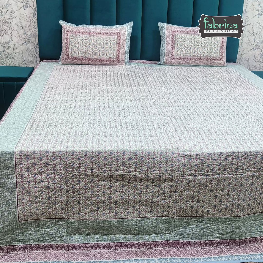 Rajwada Handblock Quilted Reversible Pure Cotton Bedcover