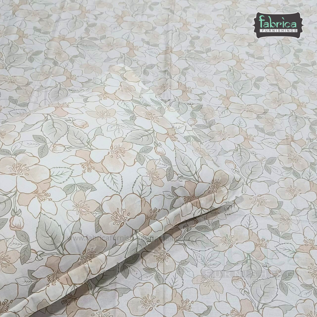 Floral Bliss King Size Pure Cotton Printed Bedsheet Set