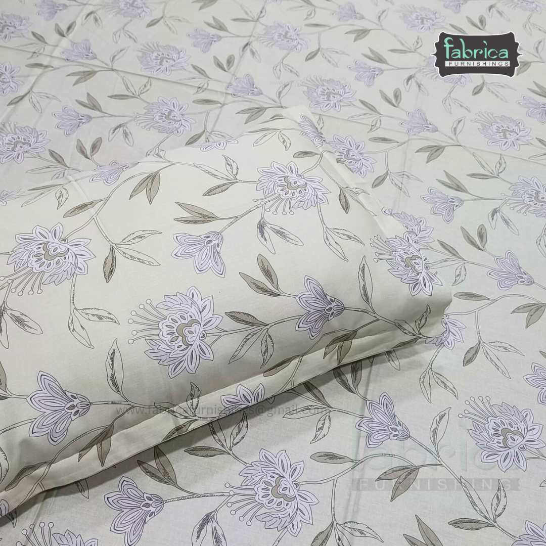 Floral Bliss King Size Pure Cotton Printed Bedsheet Set