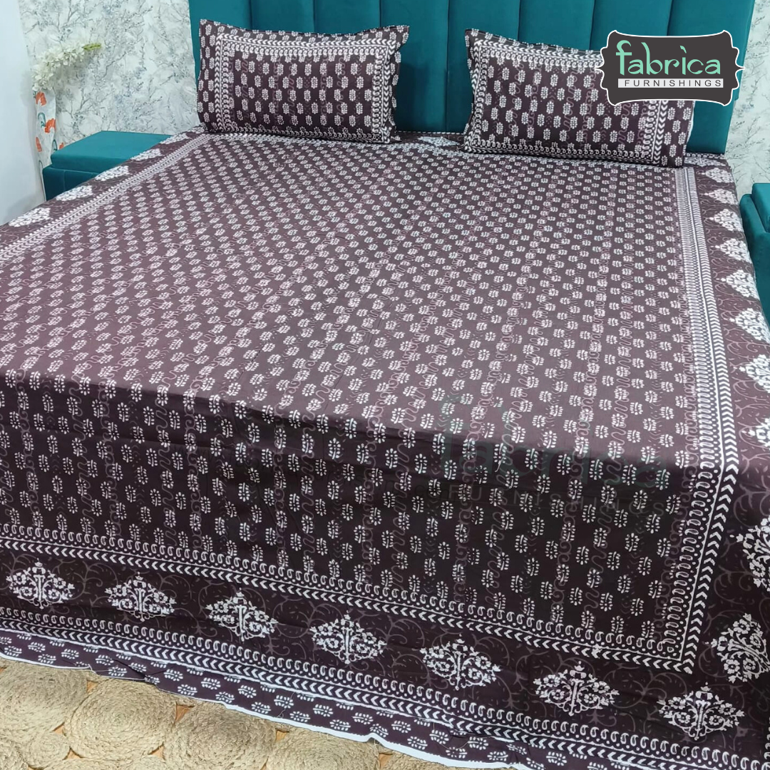 Indigo Printed Double Bed Pure Cotton Bedsheet