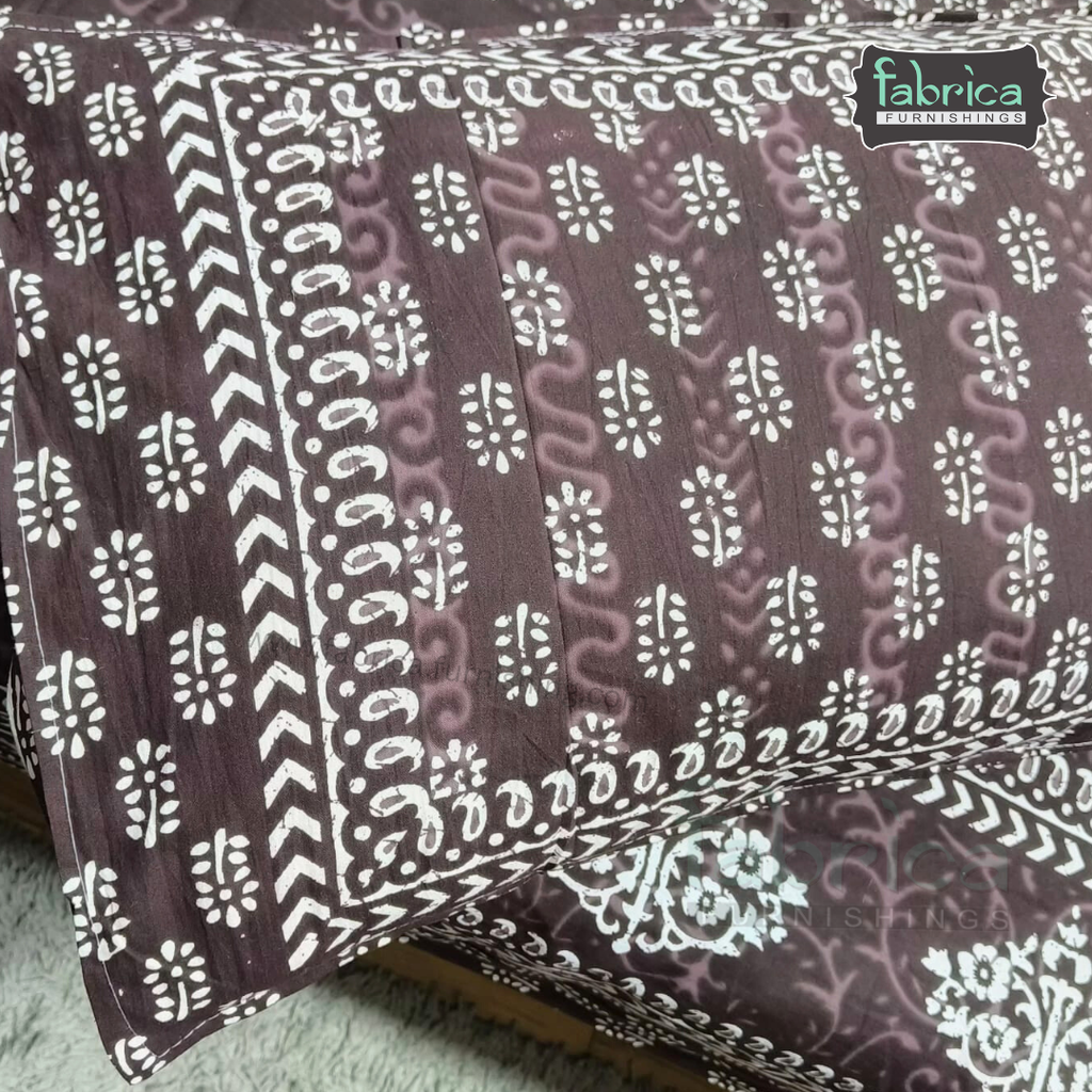 Indigo Printed Double Bed Pure Cotton Bedsheet