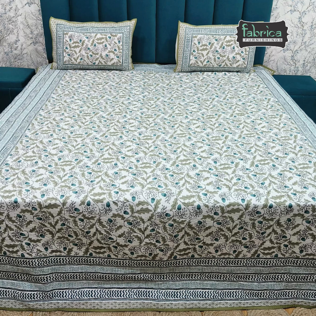 Rajwada Handblock Quilted Reversible Pure Cotton Bedcover