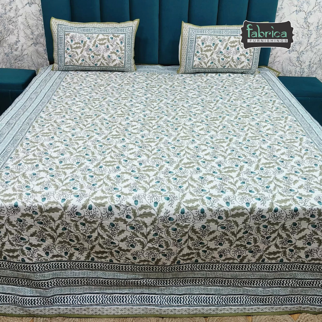Rajwada Handblock Quilted Reversible Pure Cotton Bedcover