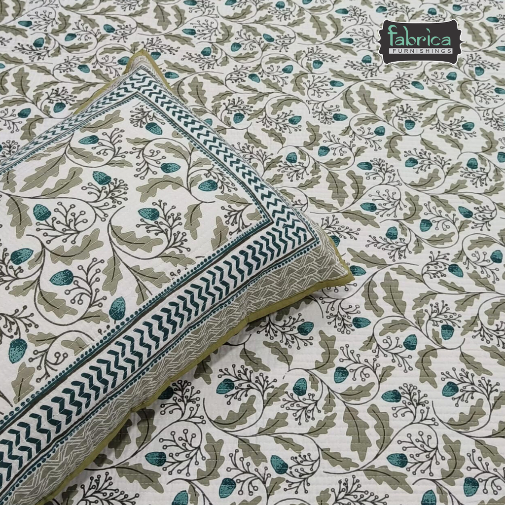 Rajwada Handblock Quilted Reversible Pure Cotton Bedcover