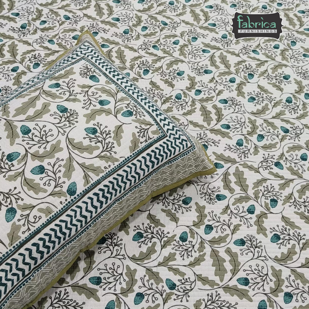 Rajwada Handblock Quilted Reversible Pure Cotton Bedcover