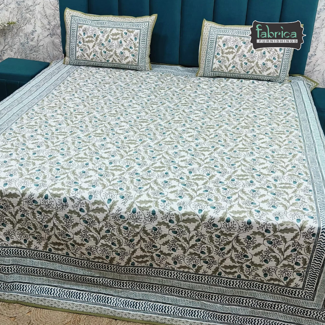 Rajwada Handblock Quilted Reversible Pure Cotton Bedcover