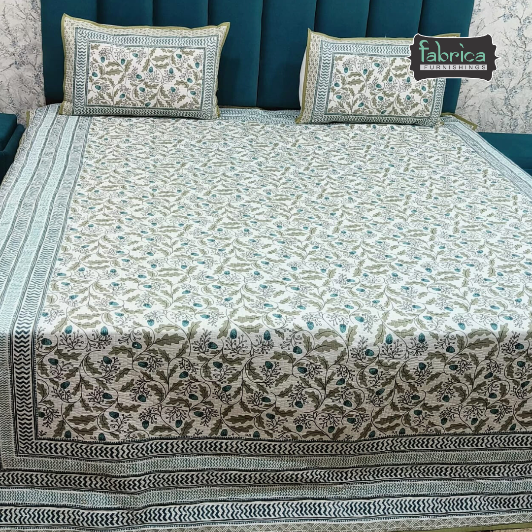 Rajwada Handblock Quilted Reversible Pure Cotton Bedcover