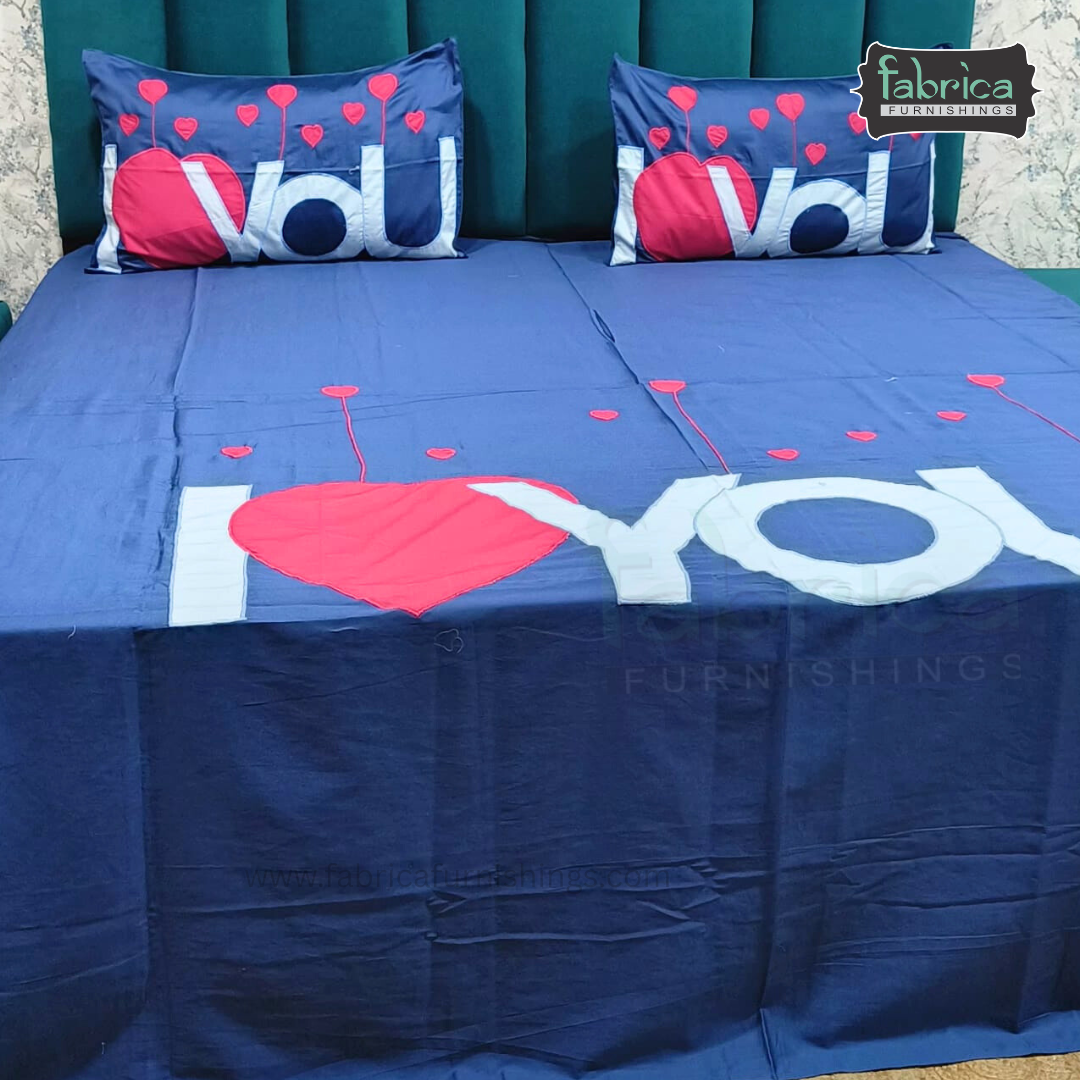 Fabby Home Designer  Embroider king Size pure cotton Bed Sheets