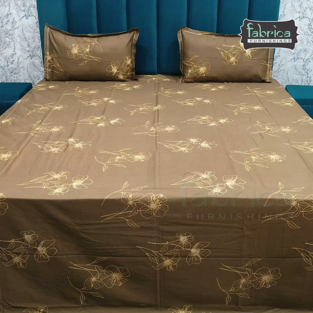 Abstract Dark Base Printed Premium Pure Cotton King Size Bedsheet